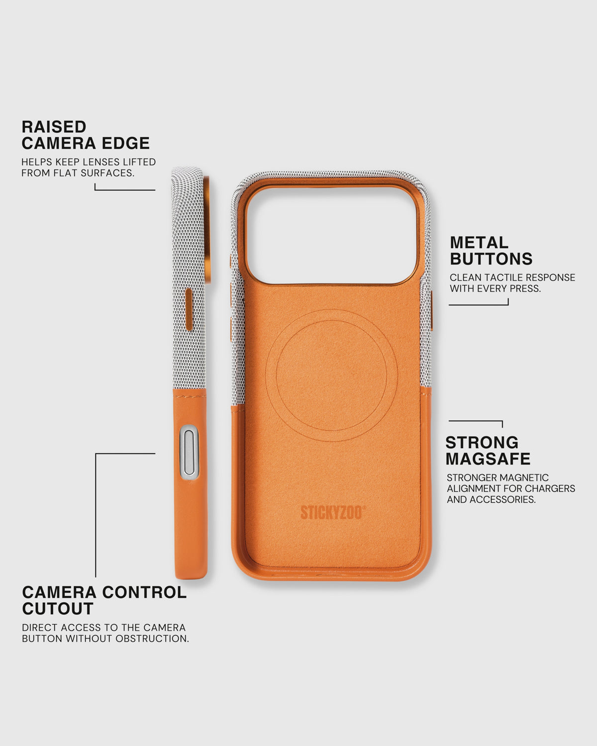 WALLET PHONE CASE — GREY ORANGE