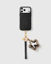 NOIR COW STAR LEATHER PHONE STRAP