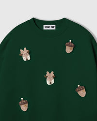 REINDEER & ACORN PLUSH SWEATSHIRT