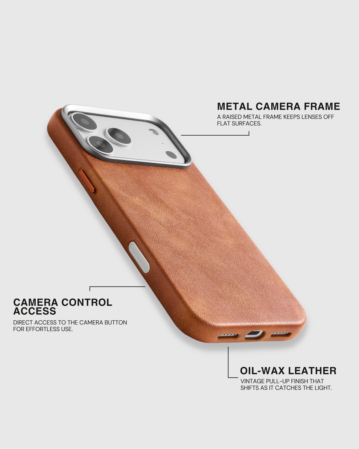 VINTAGE LEATHER NA CASE NG TELEPONO — BROWN