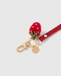 WILD STRAWBERRY LEATHER PHONE STRAP