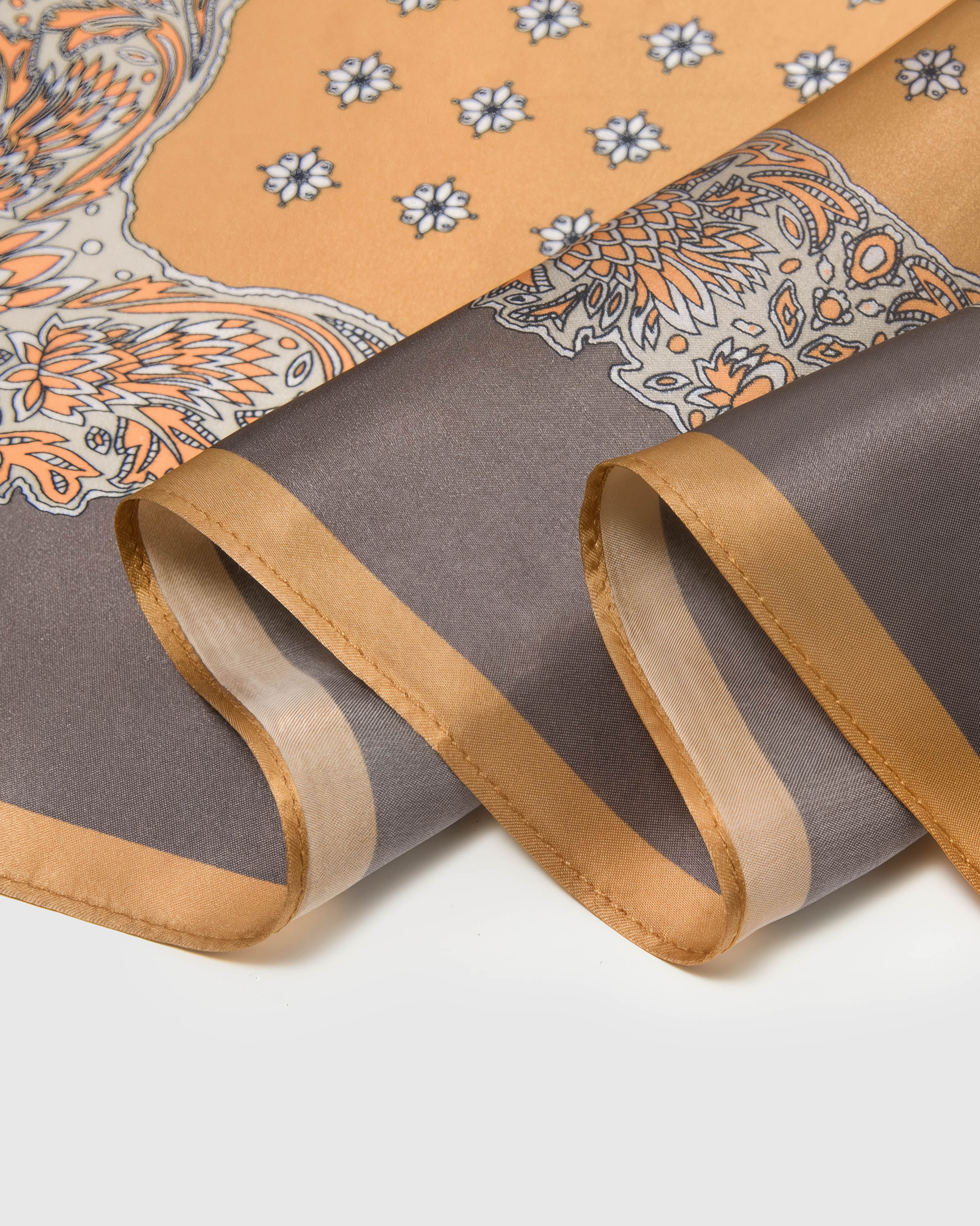 AMBER FOULARD SILK SCARF