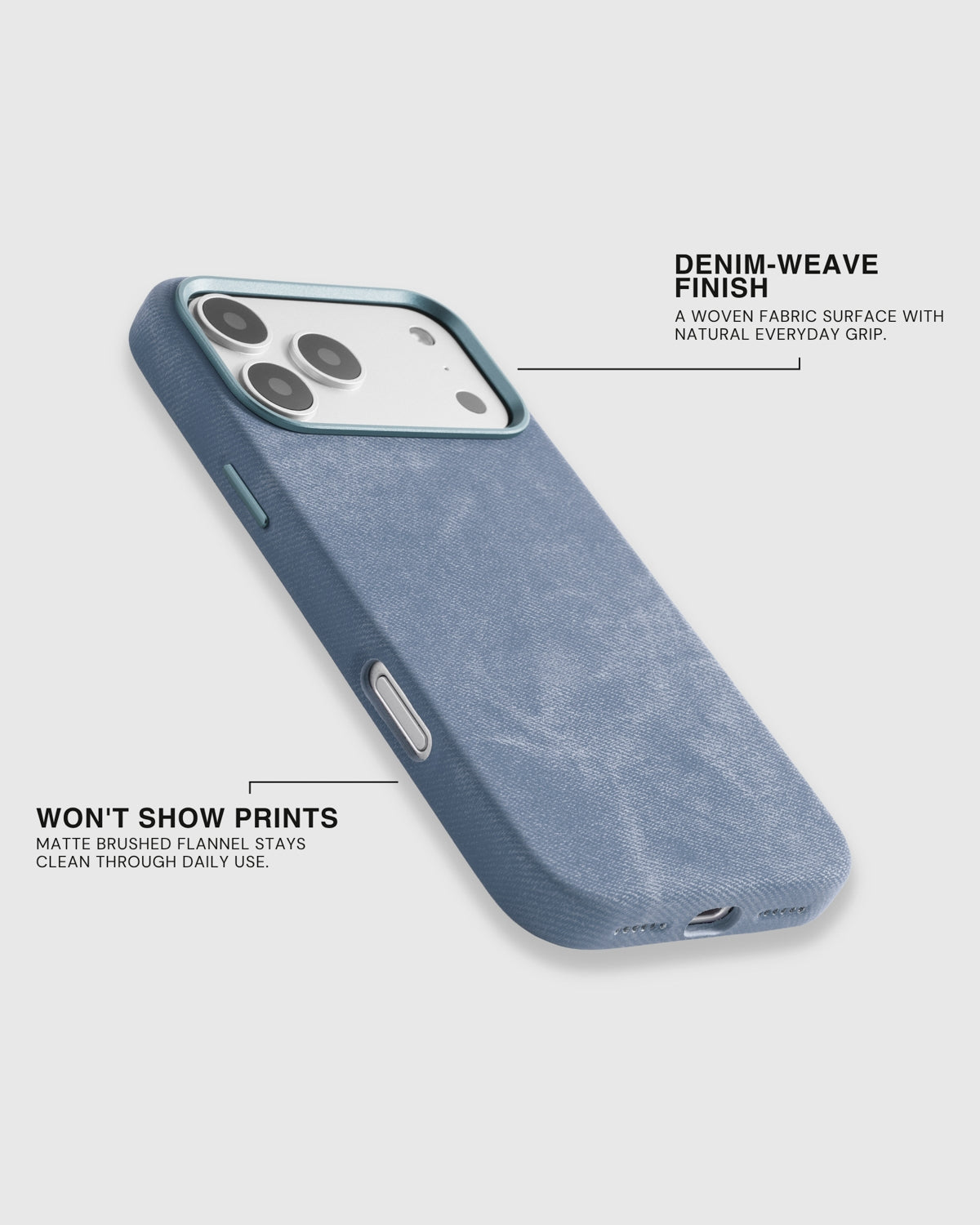 DENIM PHONE CASE — BLUE