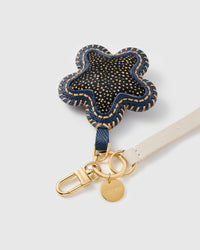 MIDNIGHT SPOTTED STAR LEATHER PHONE STRAP