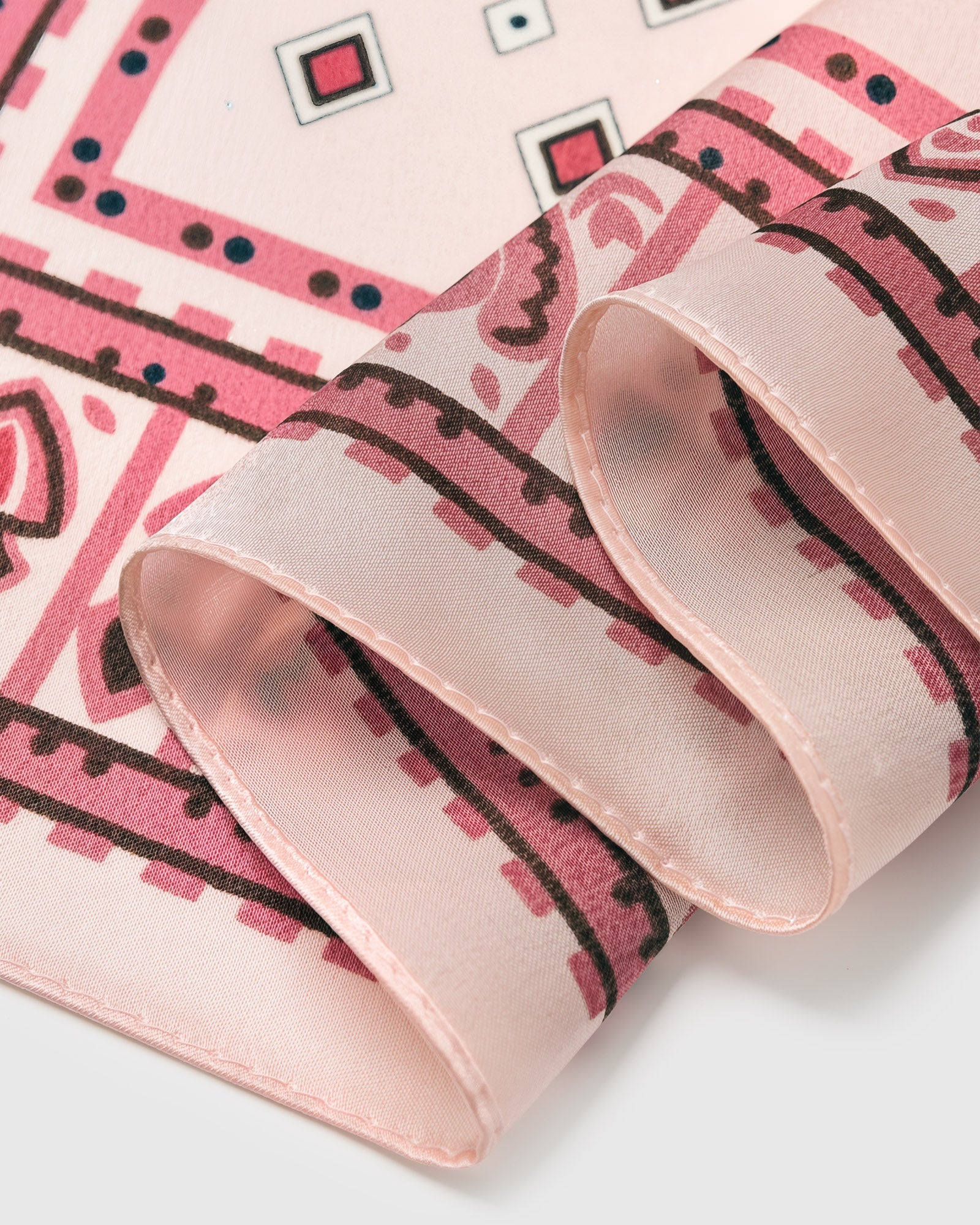 ROSEWATER TILE SILK SCARF