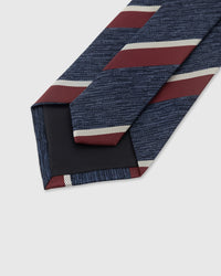 TIE NA NAVY BORDEAUX STRIPE