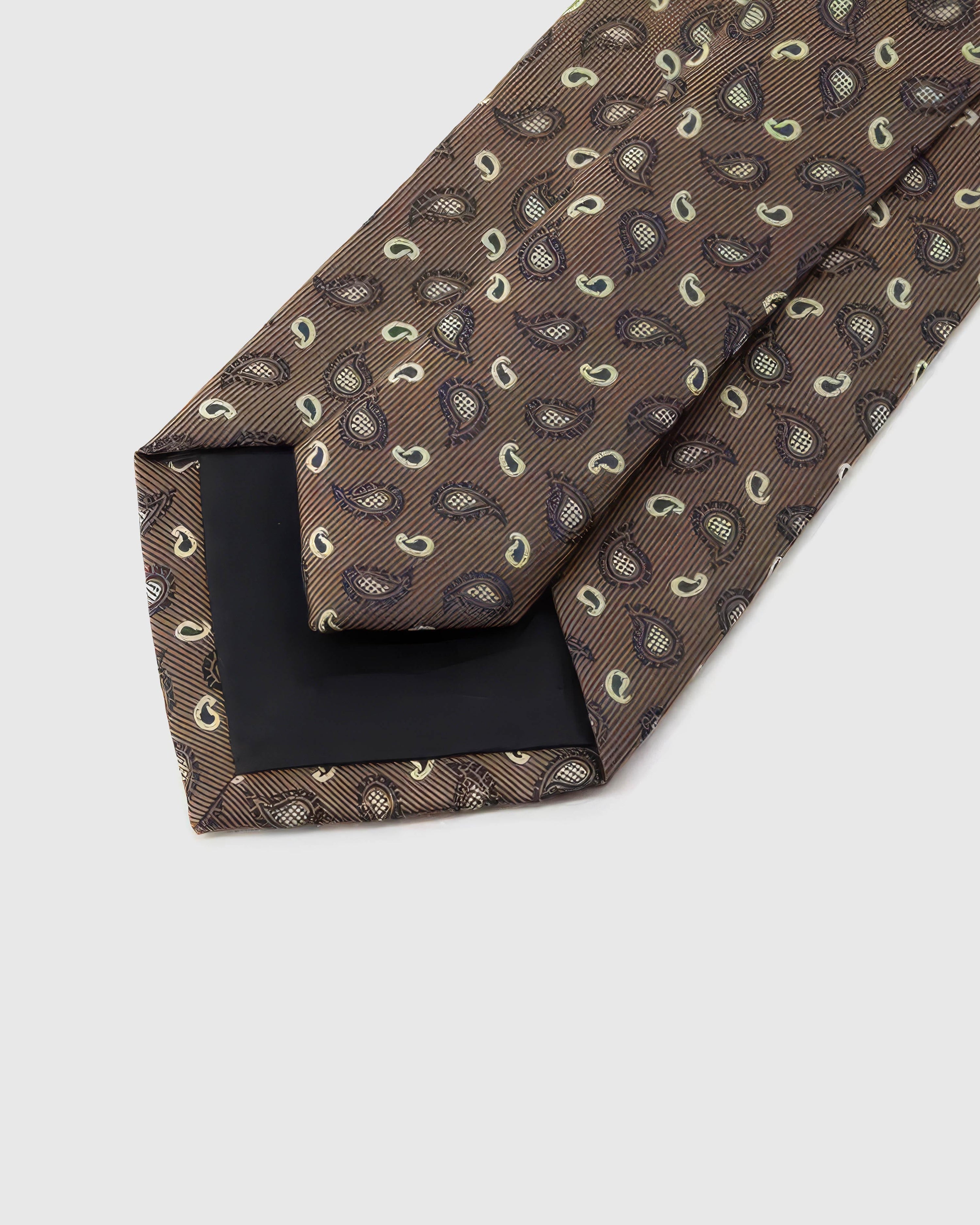 MOCHA MICRO PAISLEY TIE