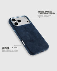 ALCANTARA PHONE CASE — COBALT