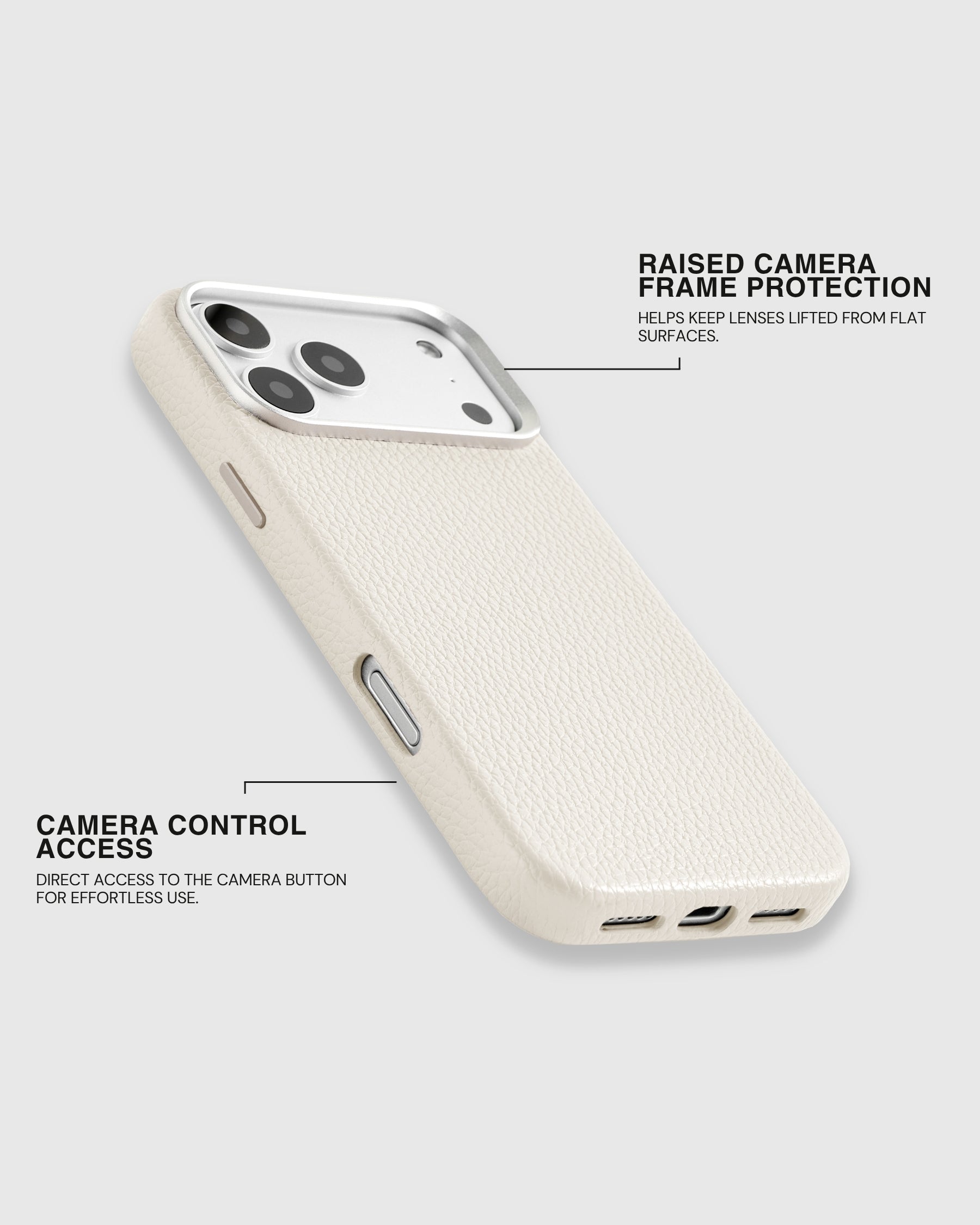 TEXTURED LEATHER CASE — WHITE