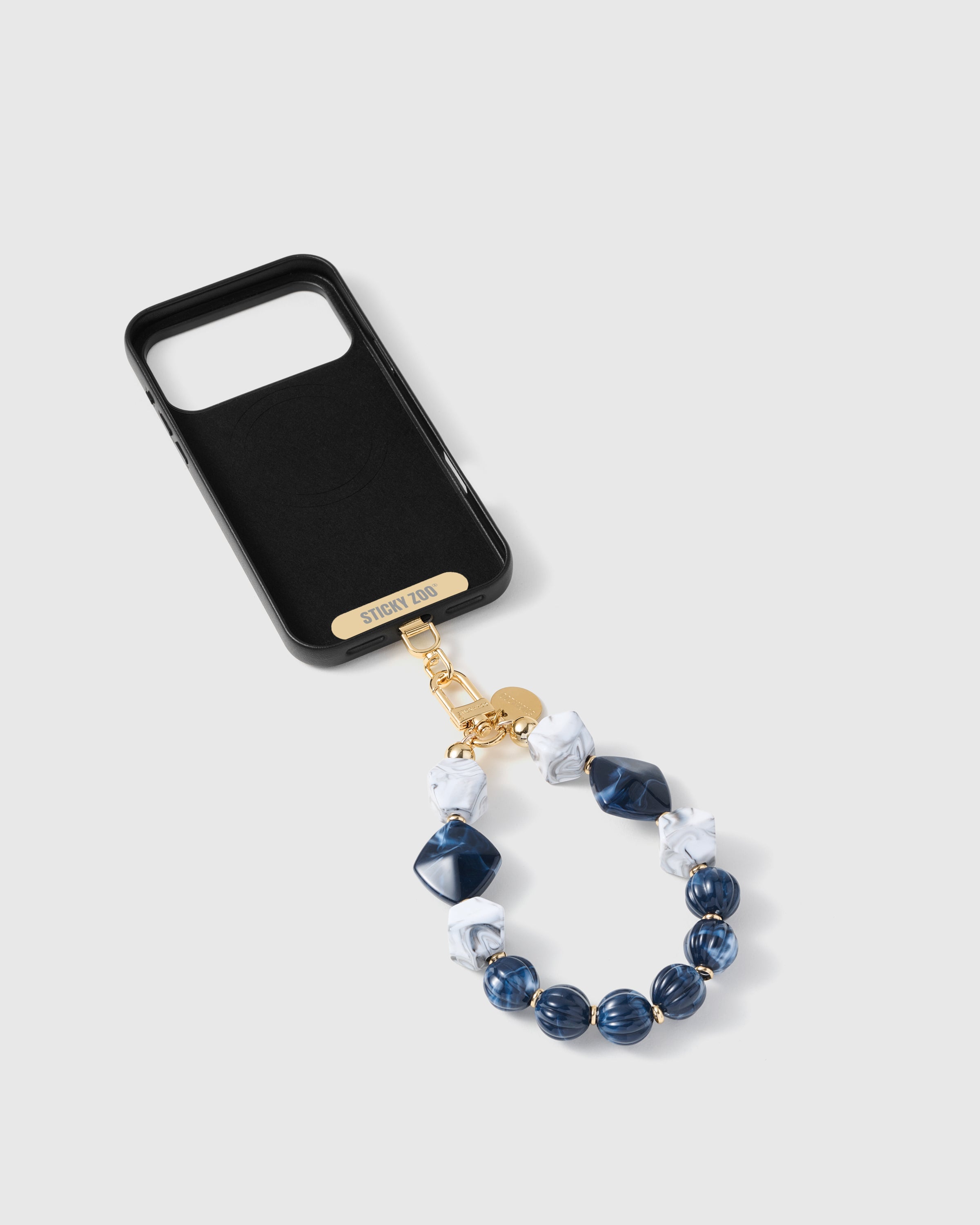 SAPPHIRE MARBLE CLUSTER PHONE STRAP