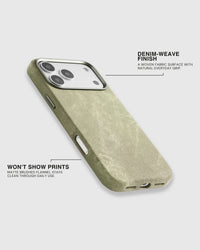 DENIM PHONE CASE — OLIVE