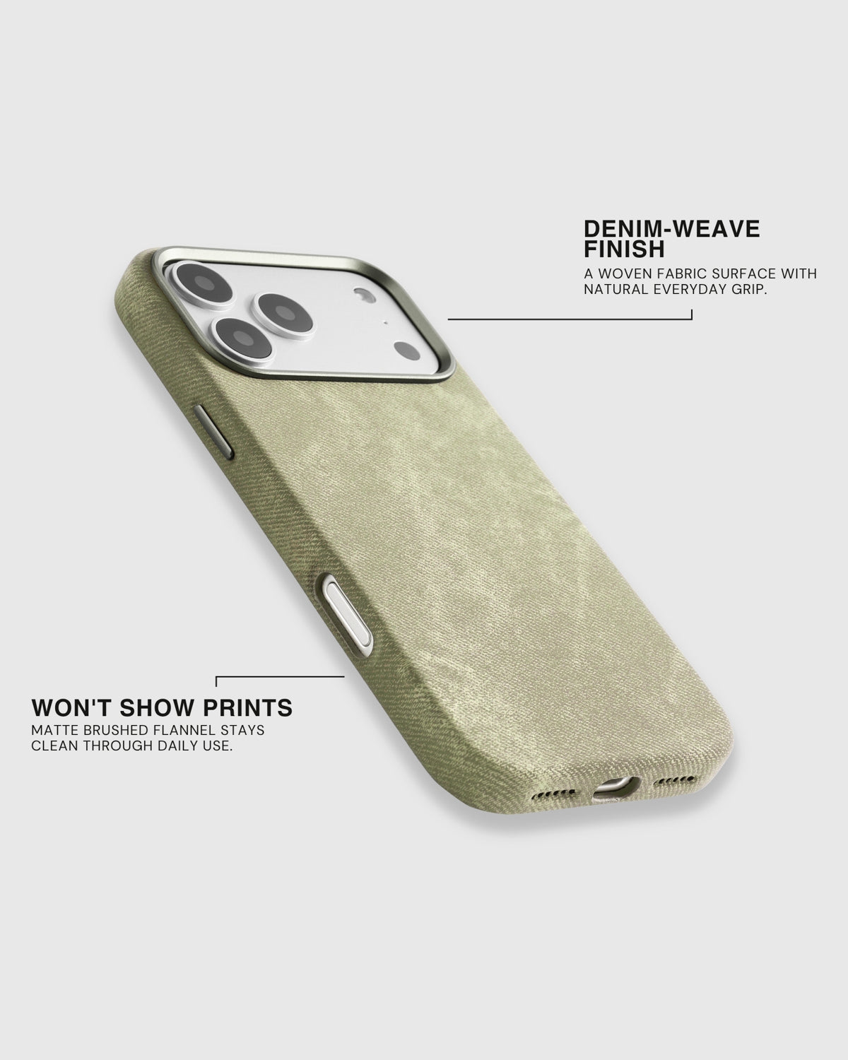 DENIM PHONE CASE — OLIVE