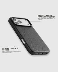 TEXTURED LEATHER CASE — BLACK