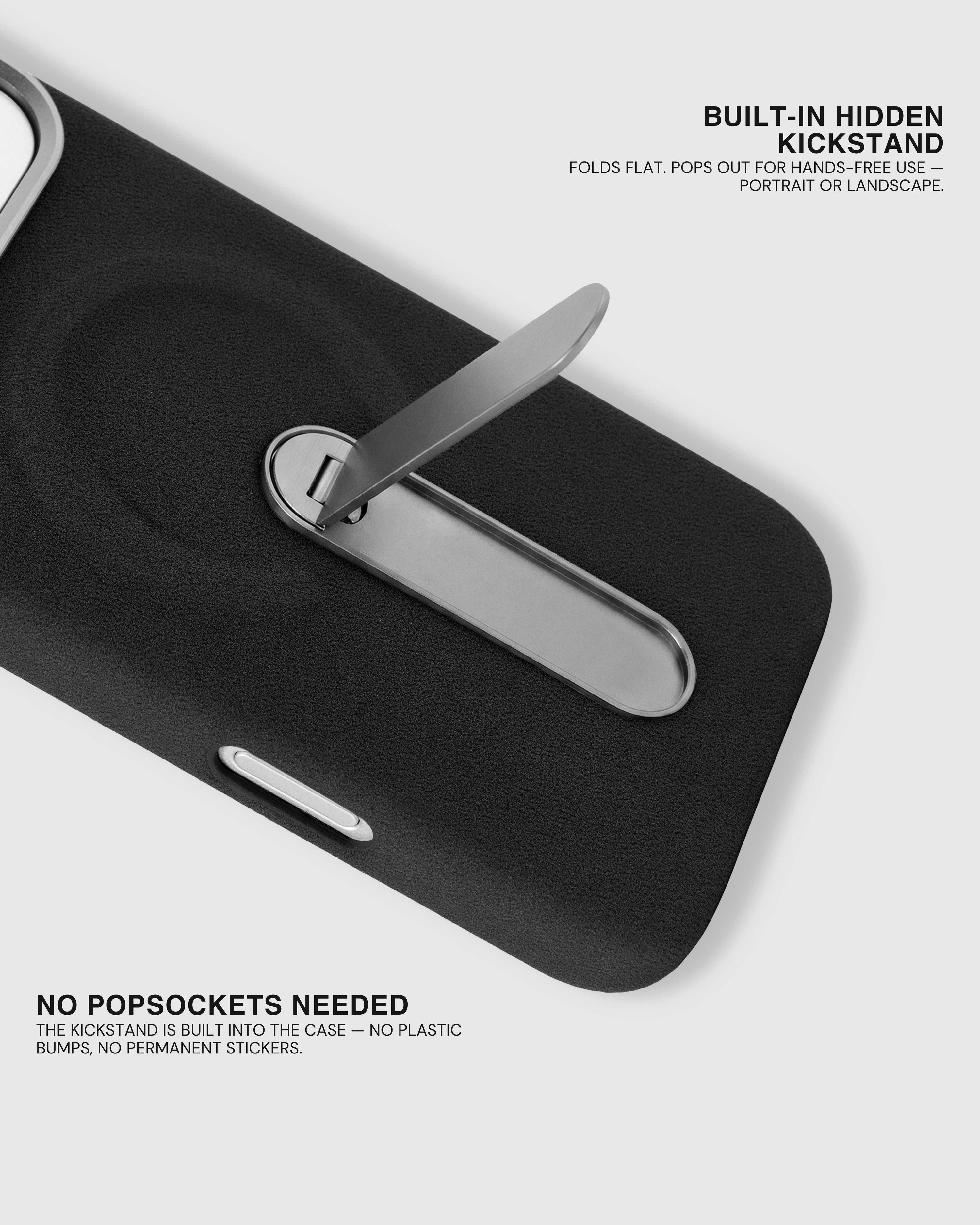 STAND PHONE CASE — BLACK