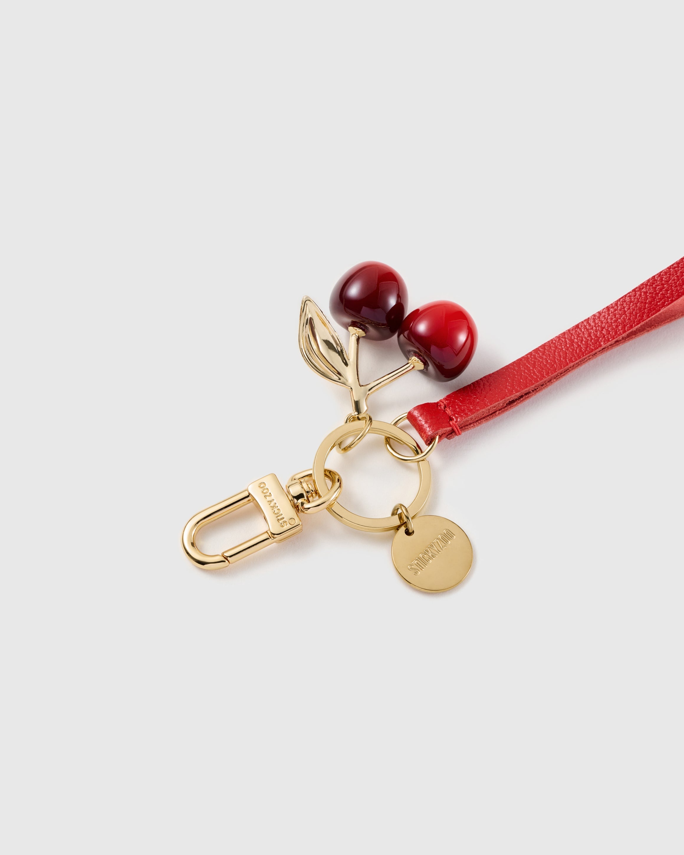 CRIMSON CHERRY LEATHER PHONE STRAP