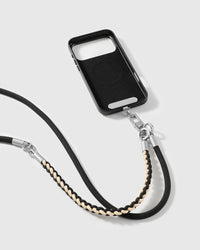 ONYX BRAID CROSS-BODY PHONE STRAP