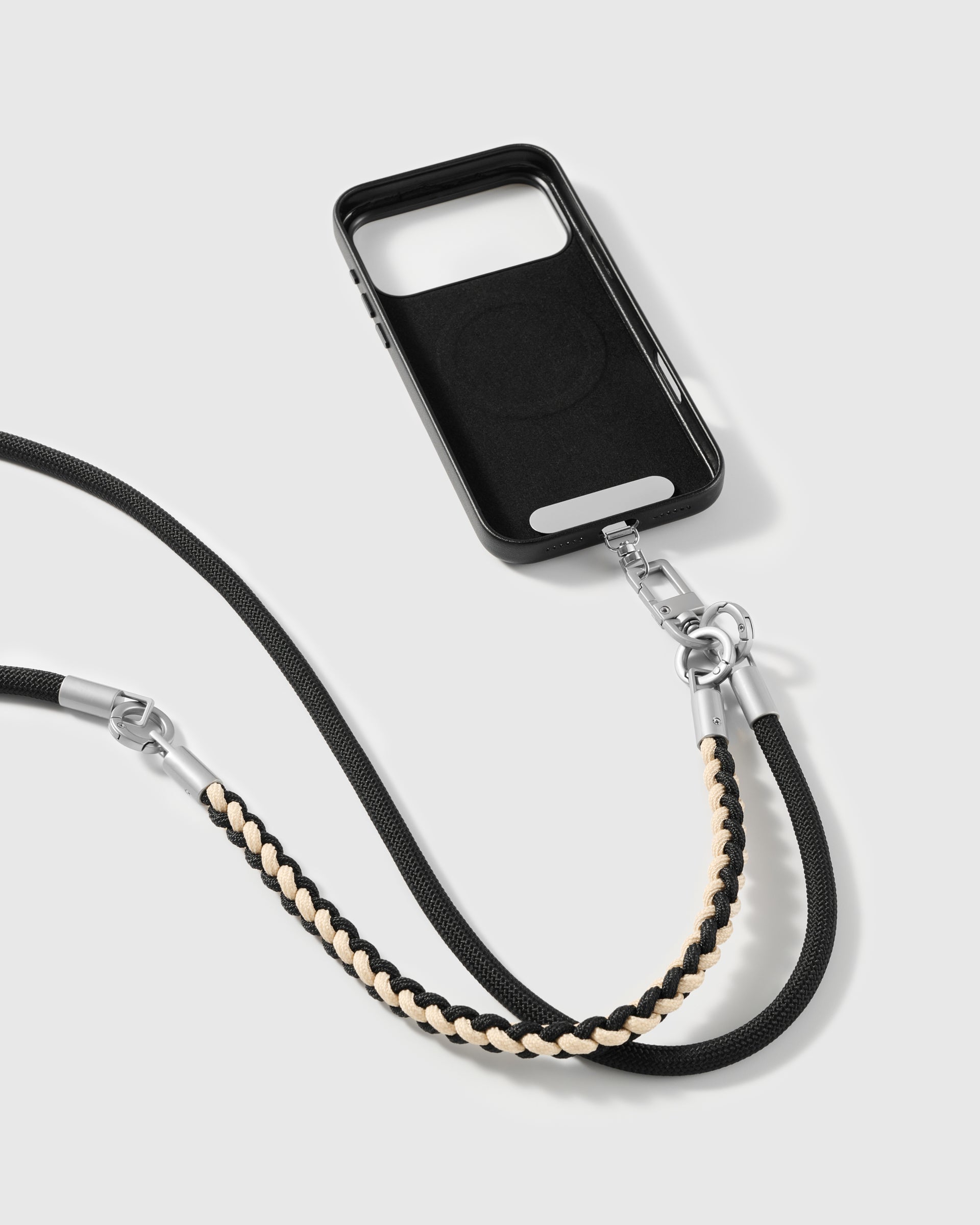 ONYX BRAID CROSS-BODY PHONE STRAP