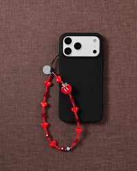 CRIMSON APPLE HEART PHONE STRAP