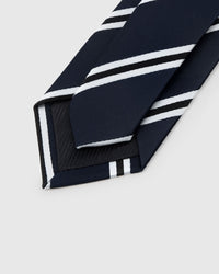 NAVY EMERALD STRIPE TIE