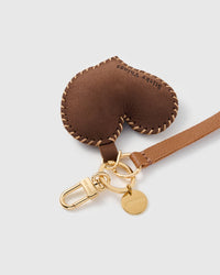 COCOA HEART LEATHER PHONE STRAP