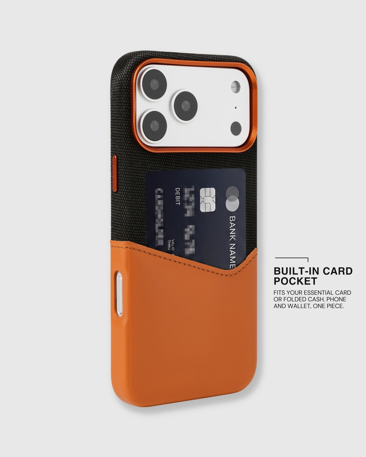 WALLET PHONE CASE — BLACK ORANGE