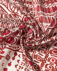 CRIMSON FOLKLORE SILK SCARF