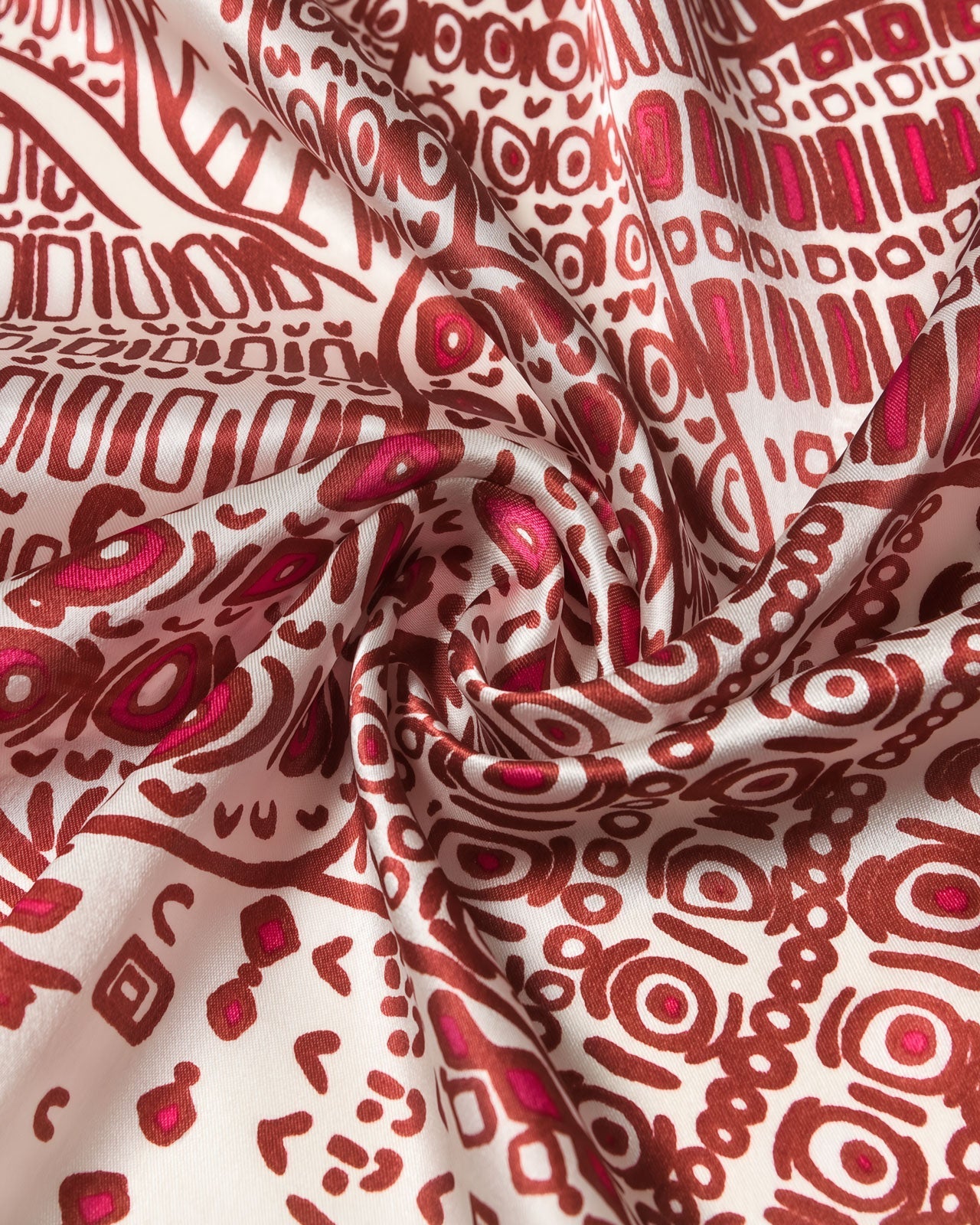 CRIMSON FOLKLORE SILK SCARF