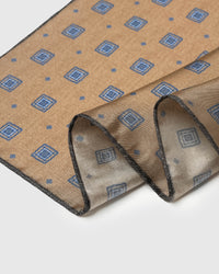 CAMEL DIAMOND FOULARD SILK SCARF
