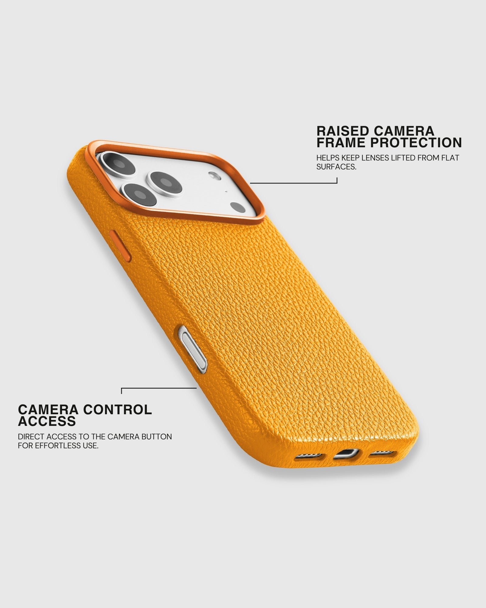 TEXTURED LEATHER CASE — YELLOW
