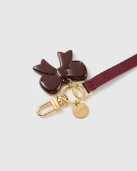 COCOA BOW LEATHER PHONE STRAP