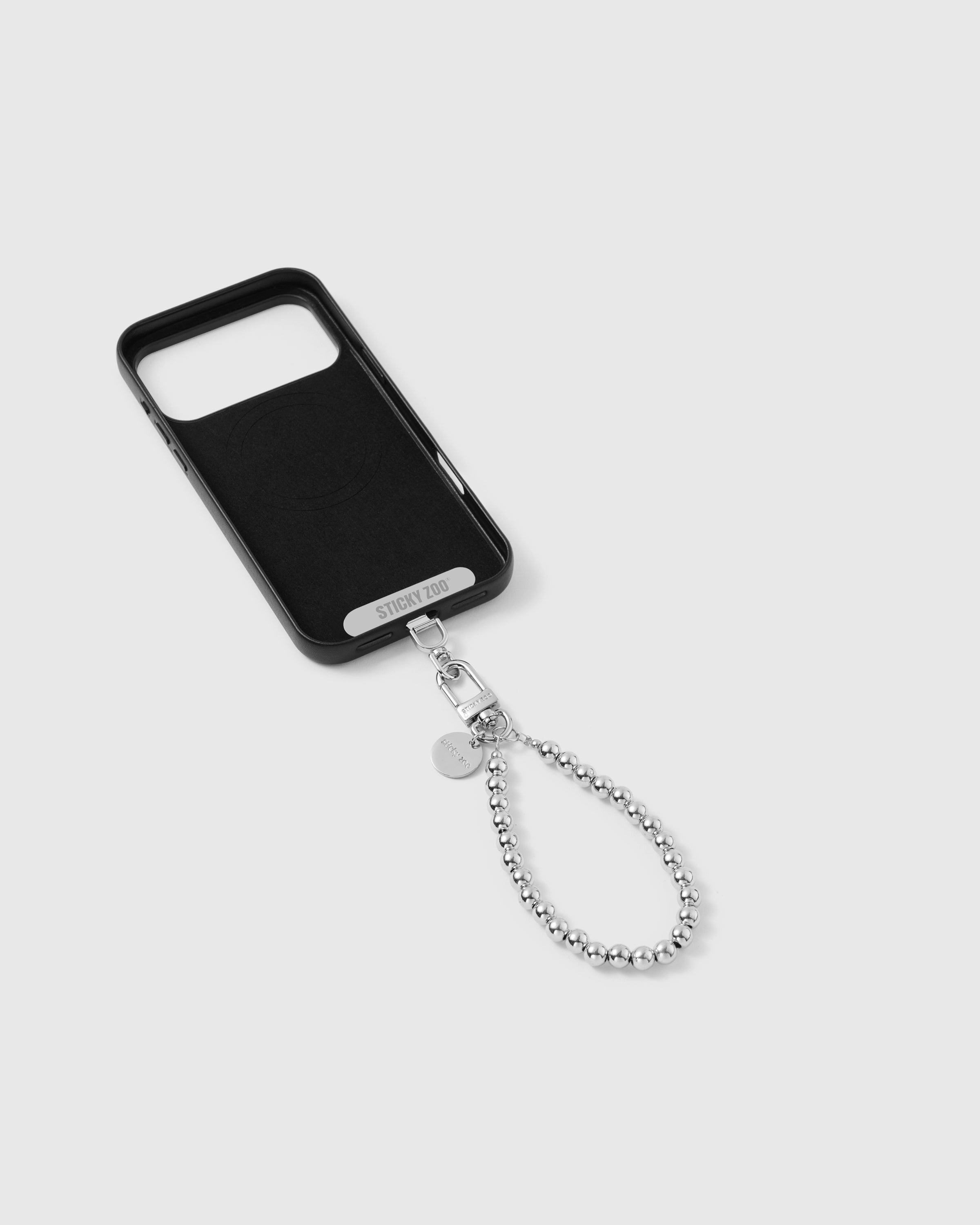 SILVER BEAD PHONE STRAP