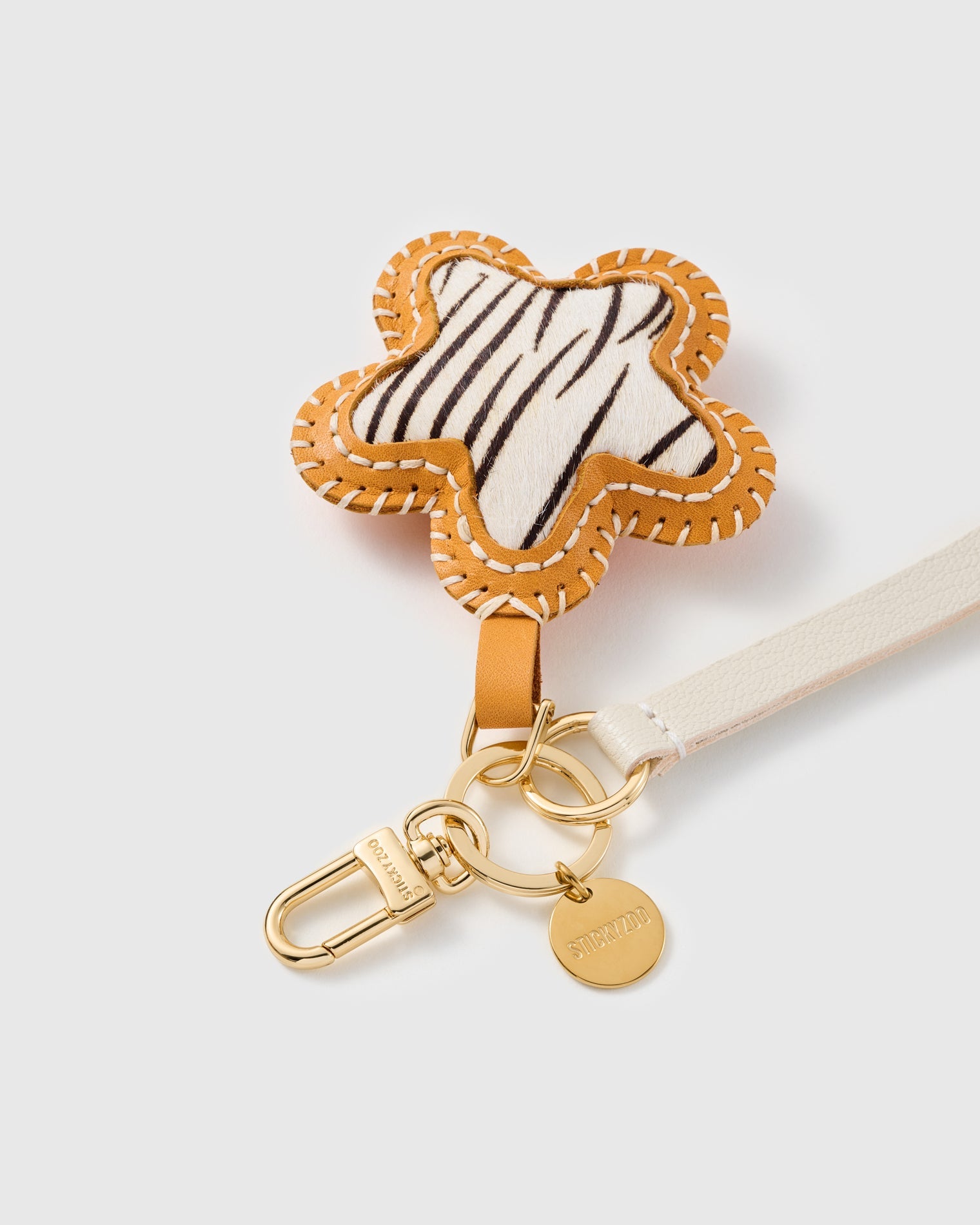 ZEBRA STAR LEATHER PHONE STRAP