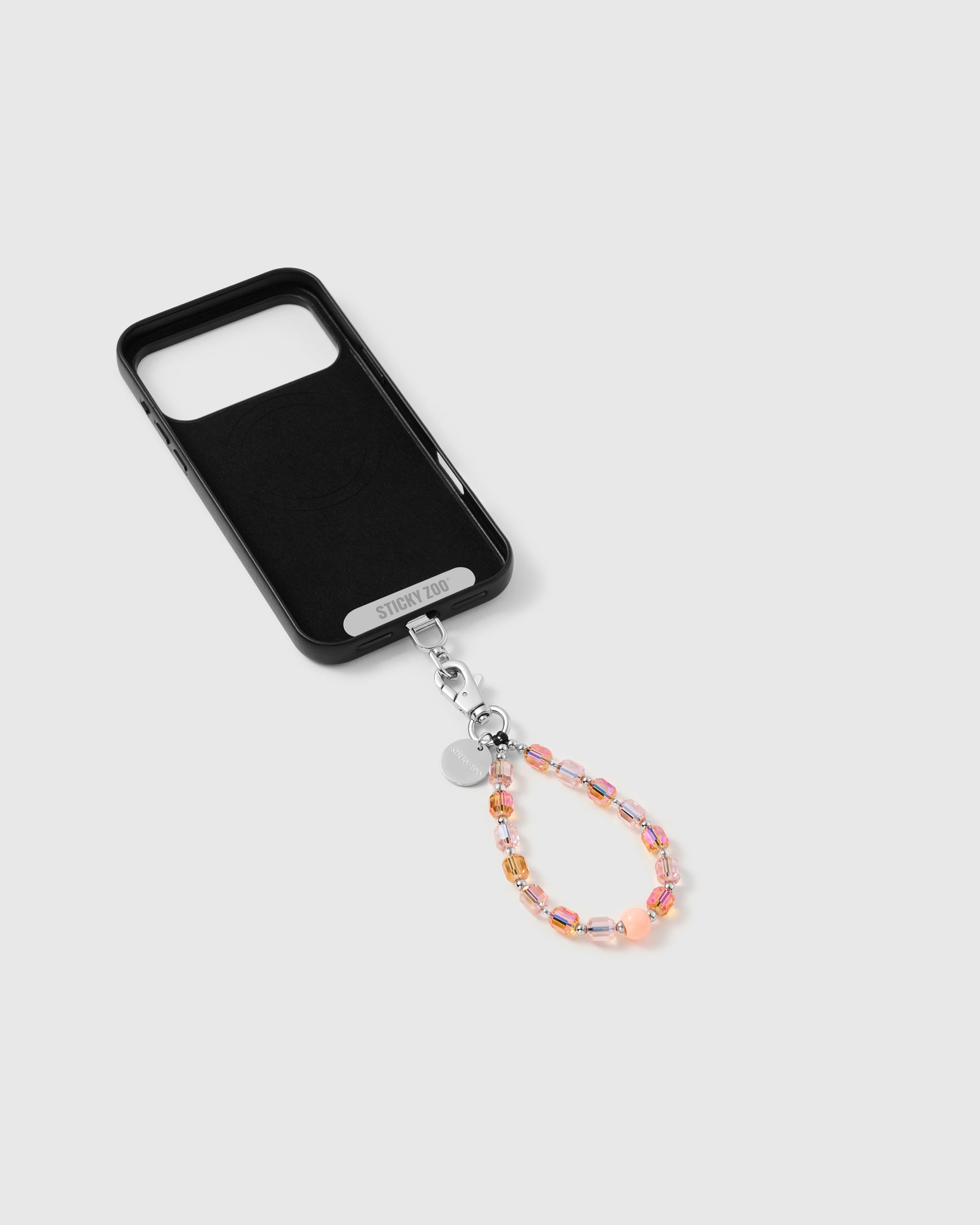 PEACH CRYSTAL PHONE STRAP