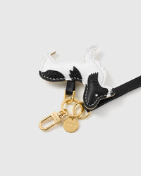 NOIR PATCH PUP LEATHER PHONE STRAP