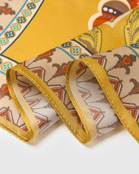 SAFFRON MEDALLION SILK SCARF
