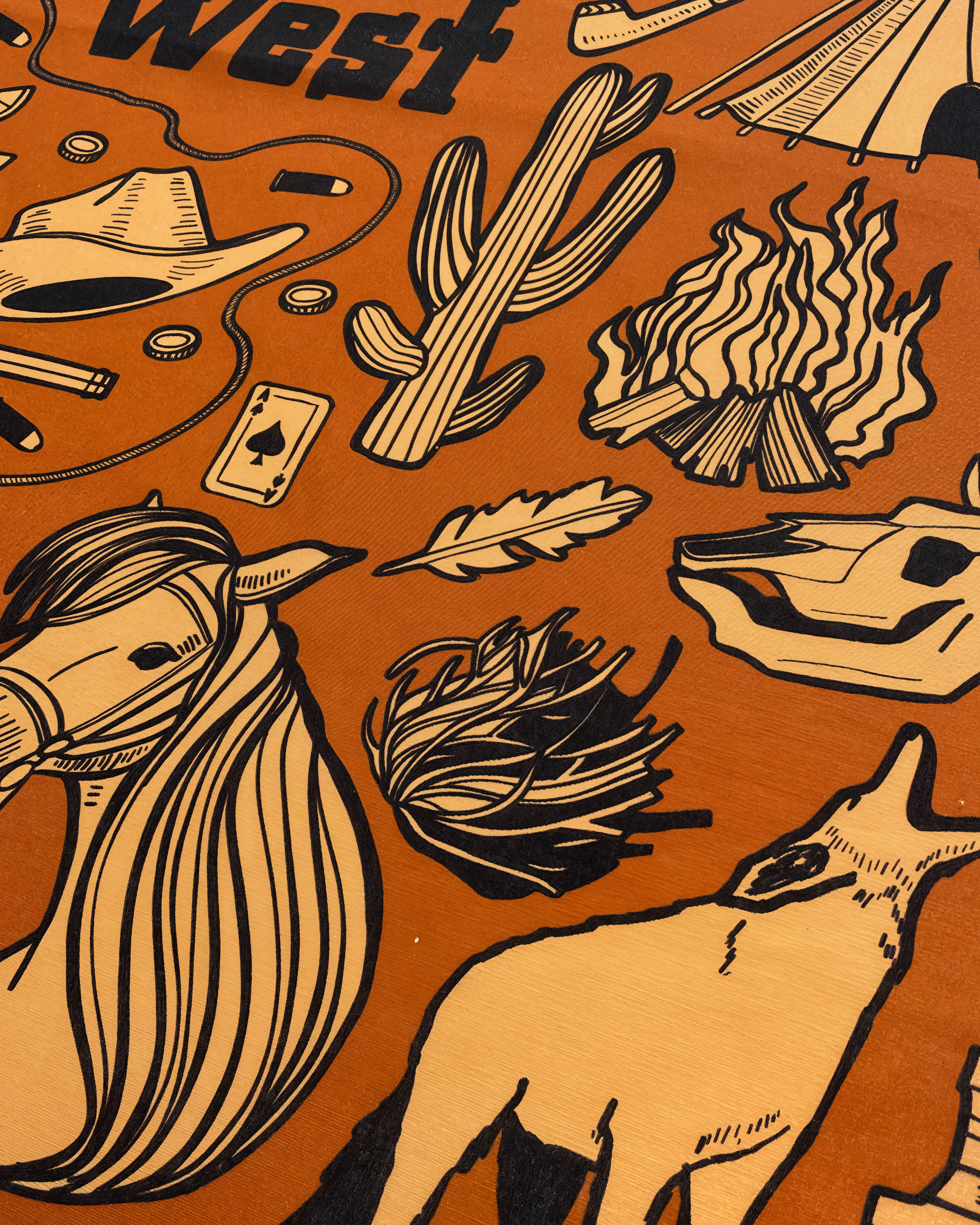 FRONTIER ICONOGRAPHY SILK SCARF