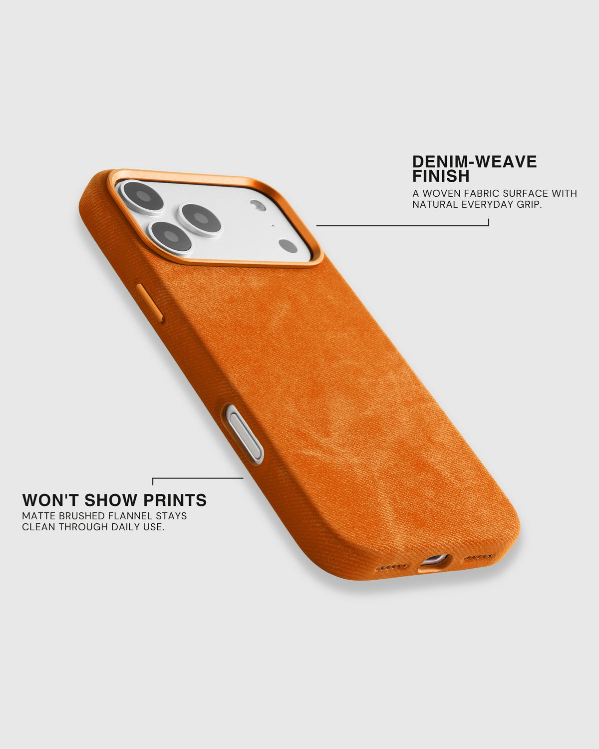 DENIM PHONE CASE — ORANGE