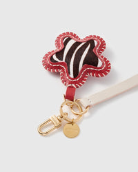 CRIMSON ZEBRA STAR LEATHER PHONE STRAP