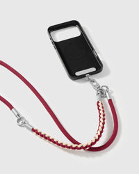 BORDEAUX BRAID CROSS-BODY PHONE STRAP