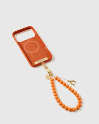 TANGERINE HORSESHOE HEART PHONE STRAP