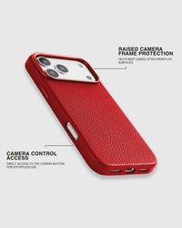 TEXTURED LEATHER CASE — RED