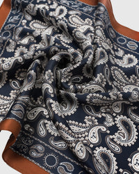 MIDNIGHT PAISLEY SILK SCARF