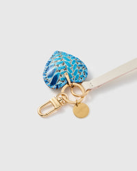 AZURE PYTHON HEART LEATHER PHONE STRAP