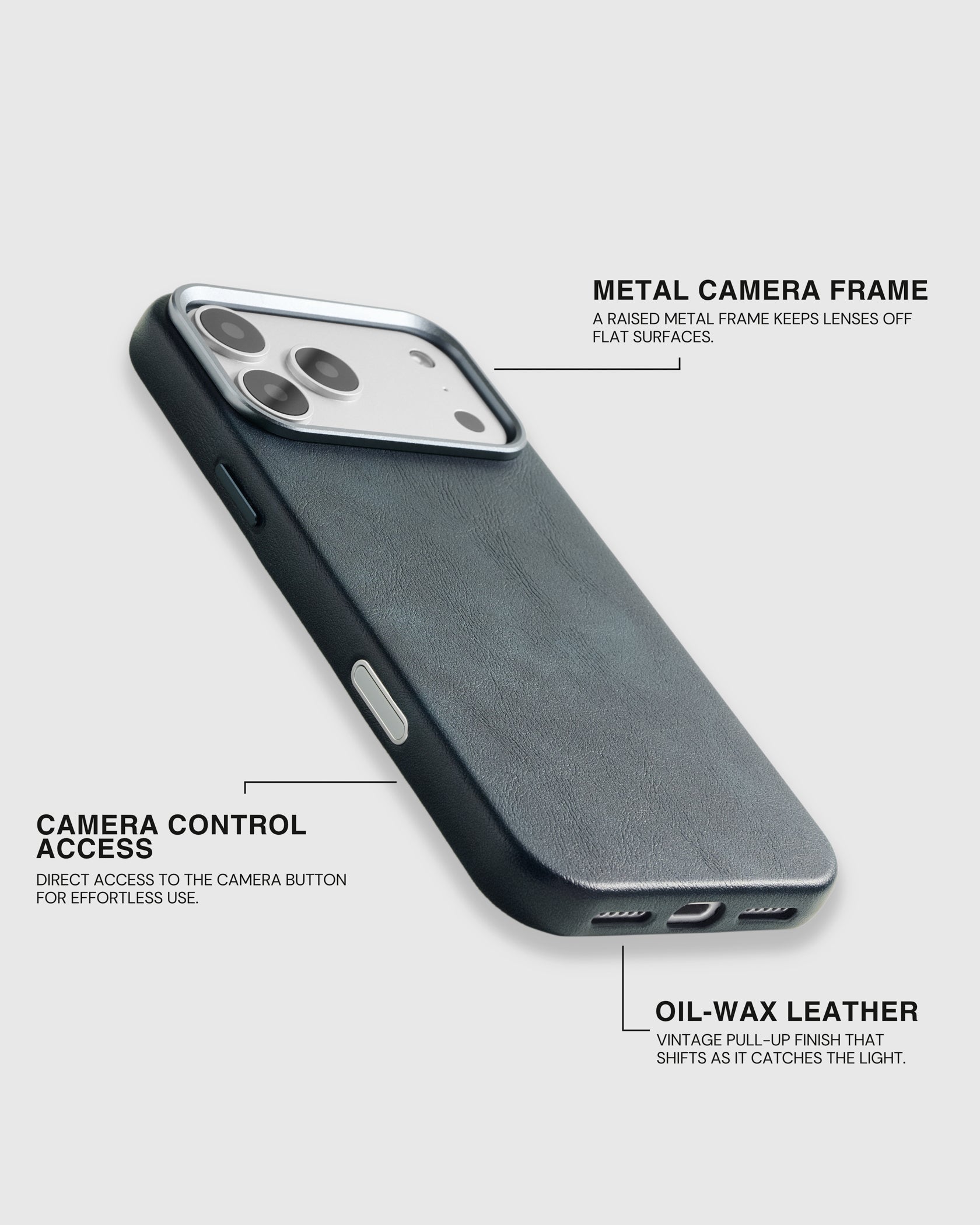 VINTAGE LEATHER NA CASE NG TELEPONO — BLUE