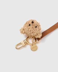 TINY BEAR FACE LEATHER PHONE STRAP