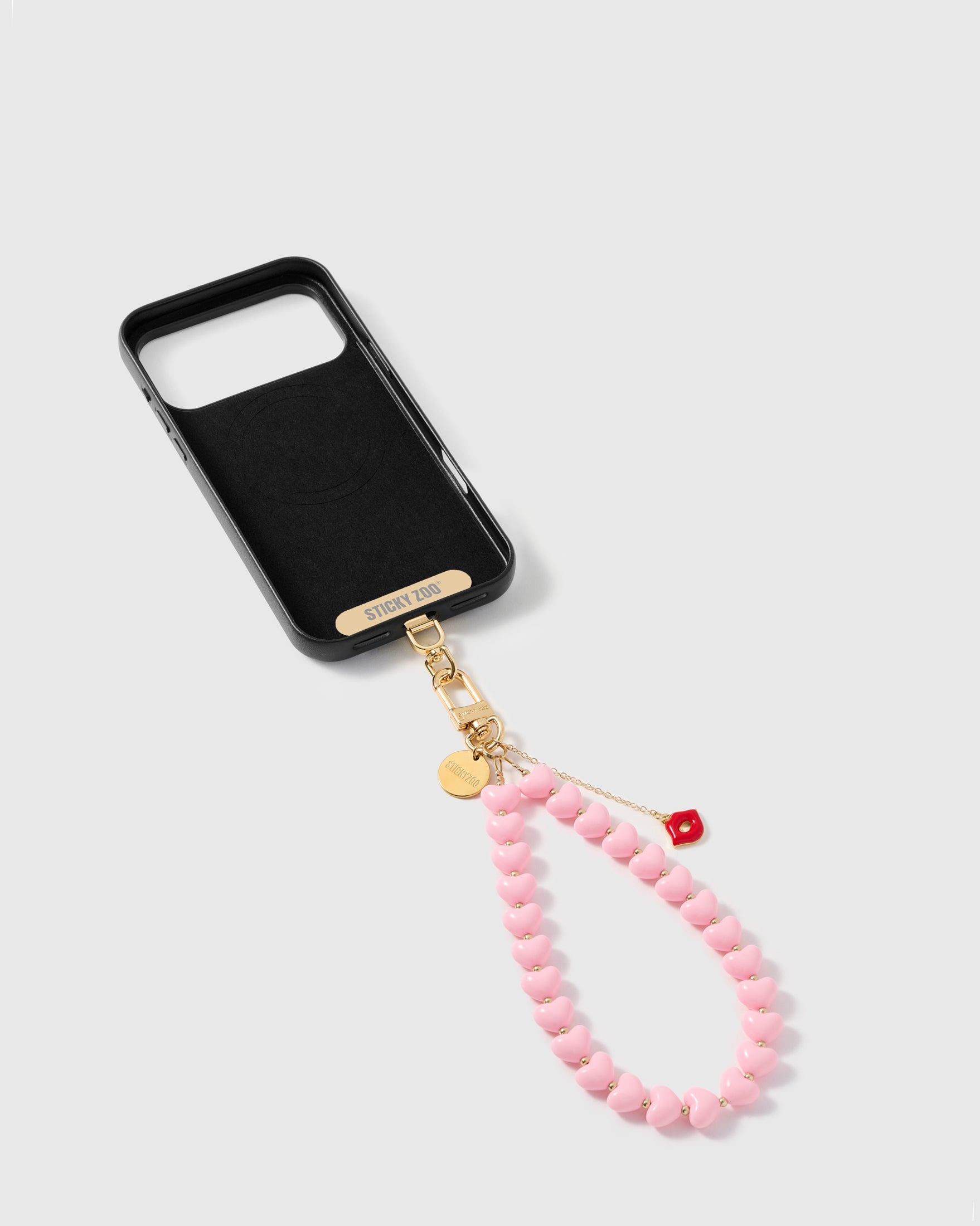BUBBLEGUM HEART KISS PHONE STRAP
