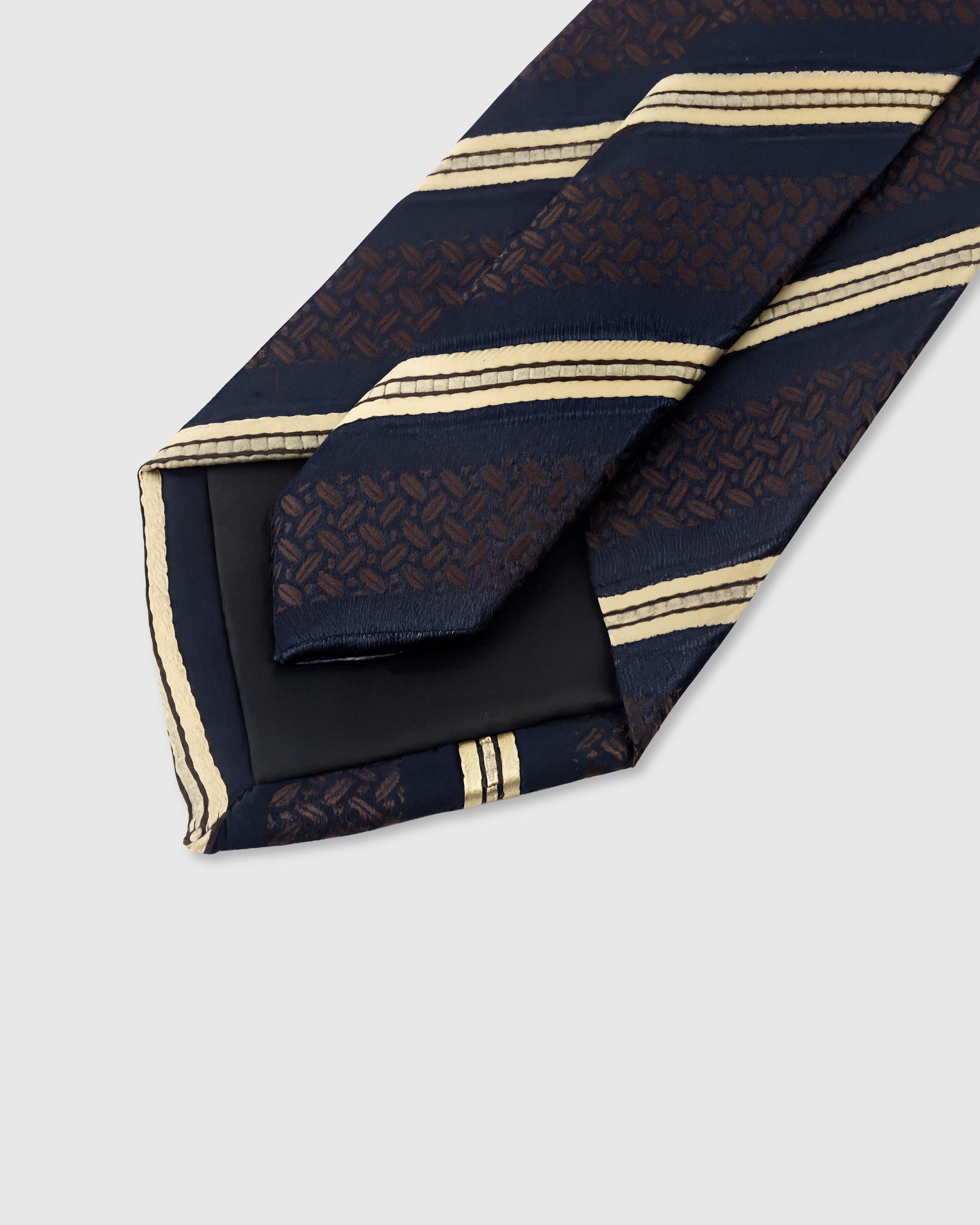 NAVY BROCADE STRIPE TIE