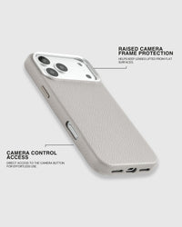 TEXTURED LEATHER CASE — GRAY