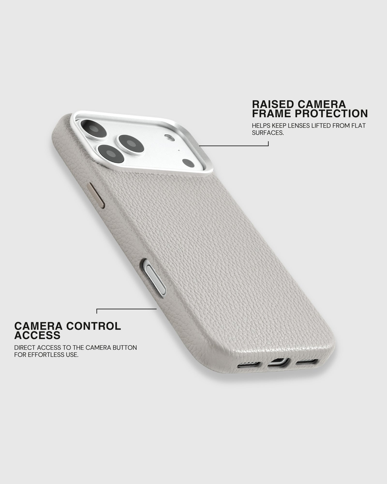 TEXTURED LEATHER CASE — GRAY