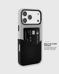 WALLET PHONE CASE — GREY BLACK